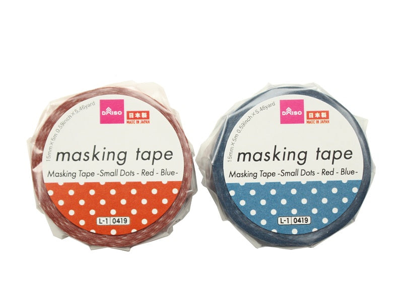 マスキングテープ（小さいドット、赤、青） ダイソー(DAISO)