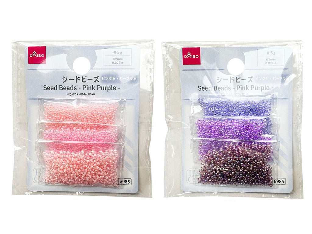 シードビーズ（ピンク系・パープル系） ダイソー(DAISO)