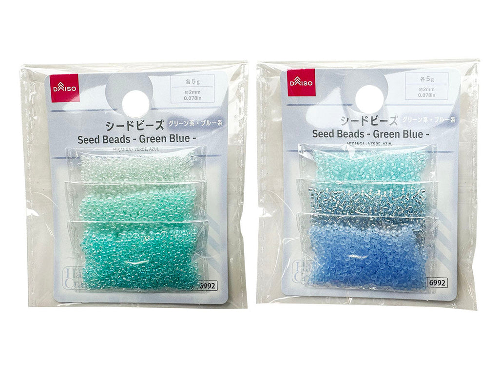シードビーズ（グリーン系・ブルー系） ダイソー(DAISO)