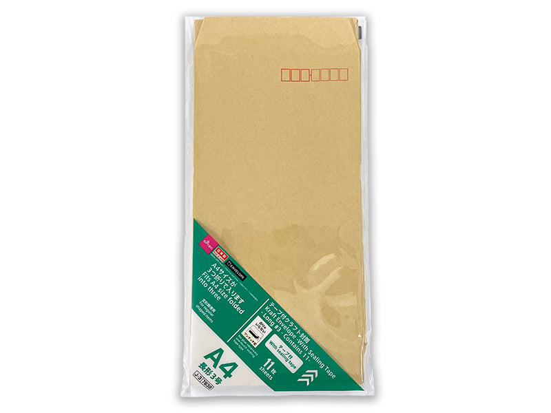 クラフト封筒（テープ付、長形３号、１１枚） ダイソー(DAISO)