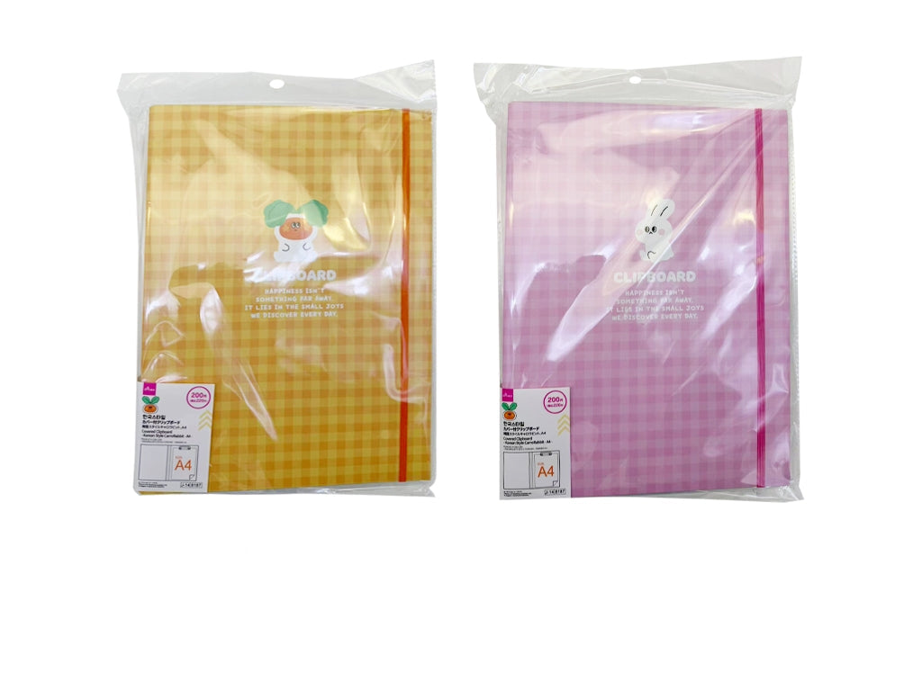 カバー付クリップボード（韓国スタイル３キャロラビット、Ａ４） ダイソー(DAISO)