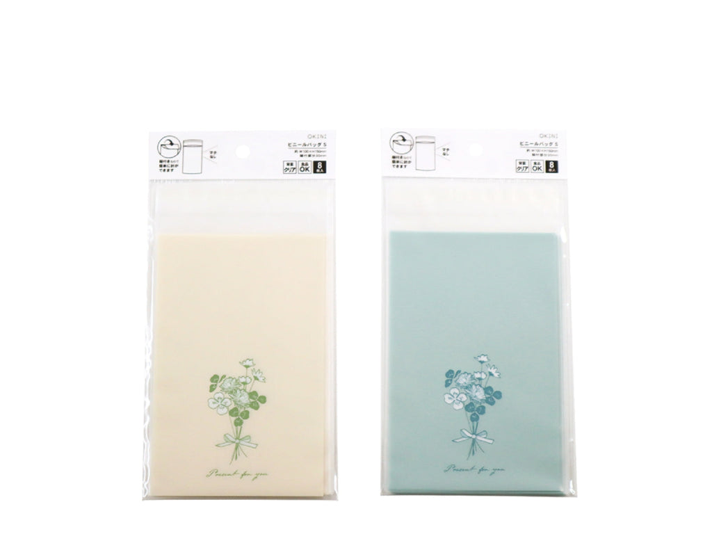 ビニールバッグＳ 糊付き８Ｐ リトルフラワー ダイソー(DAISO)
