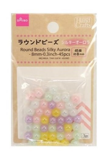 ラウンドビーズ（シルキーオーロラ、４５個） ダイソー(DAISO)
