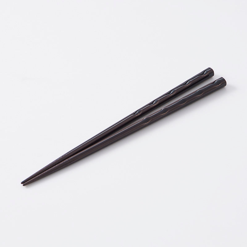 若狭塗箸 二面彫り 灰（食洗機対応）２２．５ｃｍ ダイソー(DAISO)