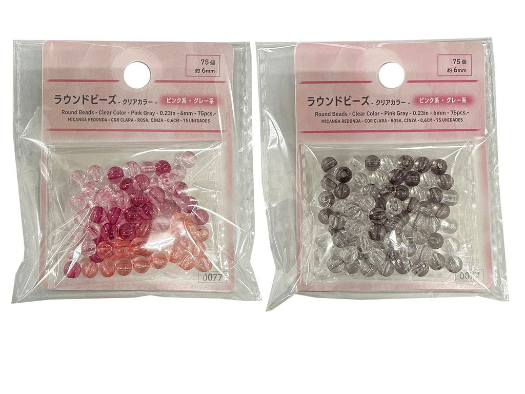 ラウンドビーズ（クリアカラー、ピンク系、グレー系、７５個） ダイソー(DAISO)