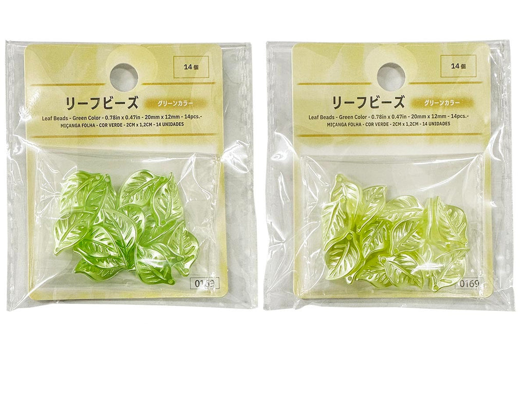 リーフビーズ（グリーンカラー、１４個） ダイソー(DAISO)