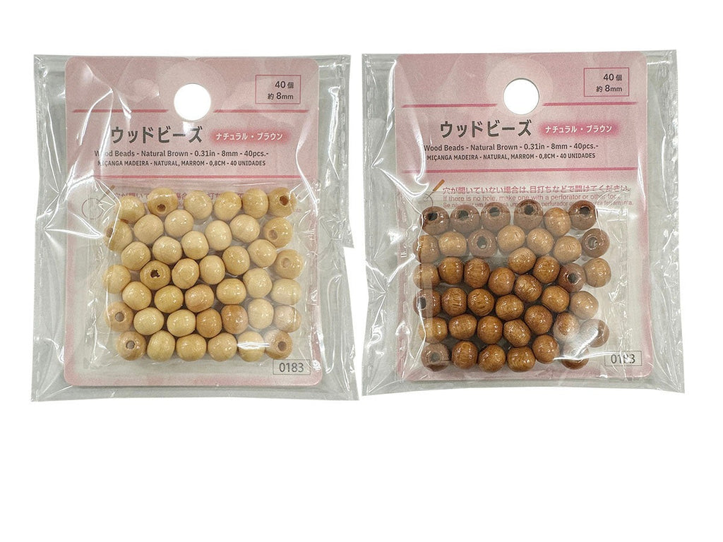 ウッドビーズ（ナチュラル・ブラウン、４０個） ダイソー(DAISO)