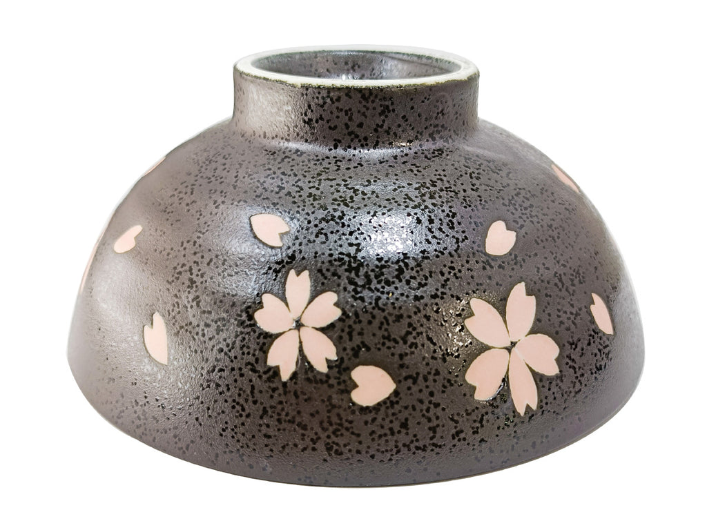 美濃焼 茶碗 桜吹雪 黒 ダイソー(DAISO)