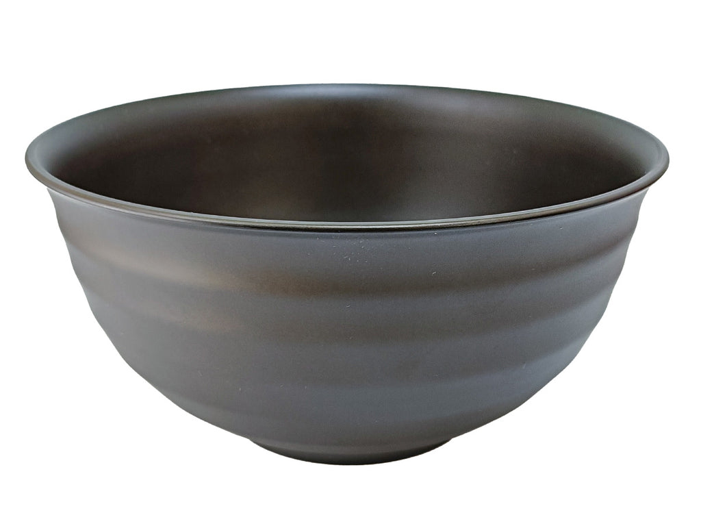 会津塗羽反ロクロ目丼（食器洗い機対応、こげ茶） ダイソー(DAISO)
