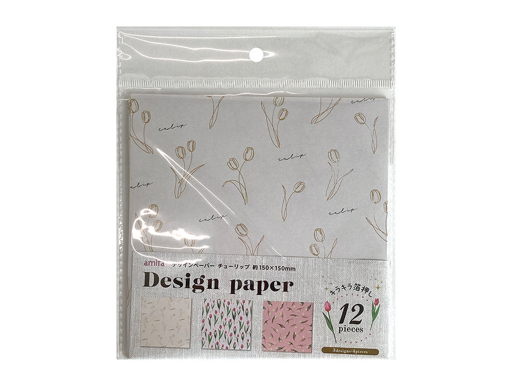 デザインペーパー １２Ｐ チューリップ ダイソー(DAISO)