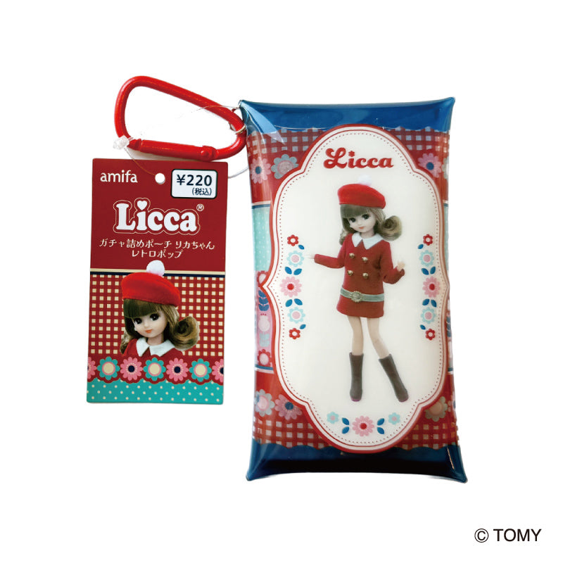 ガチャ詰めポーチ リカちゃん レトロポップ レッド ダイソー(DAISO)