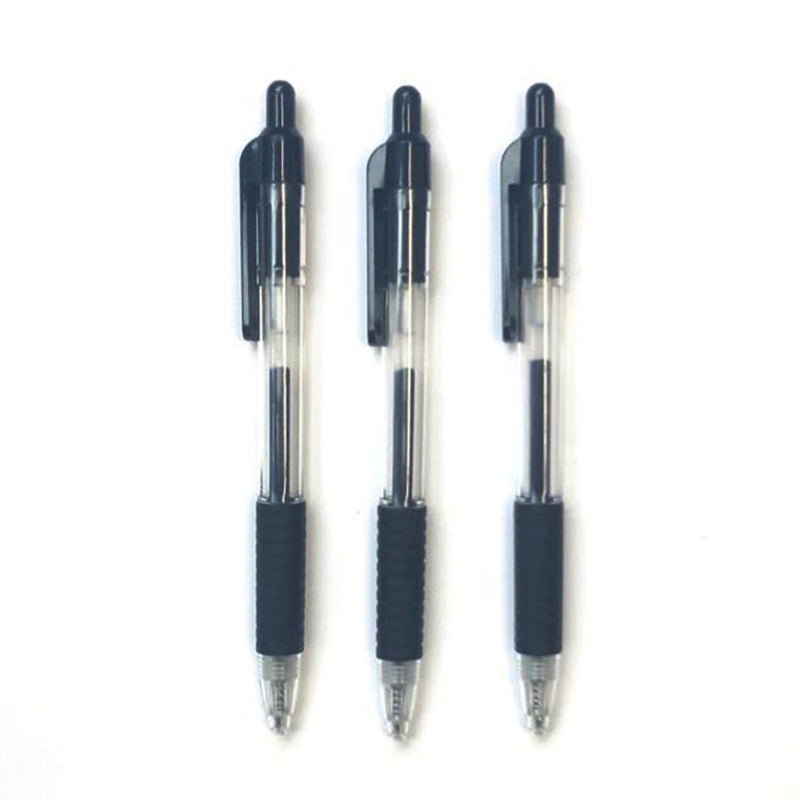 ノック式ゲルインキボールペン 黒３Ｐ ダイソー(DAISO)