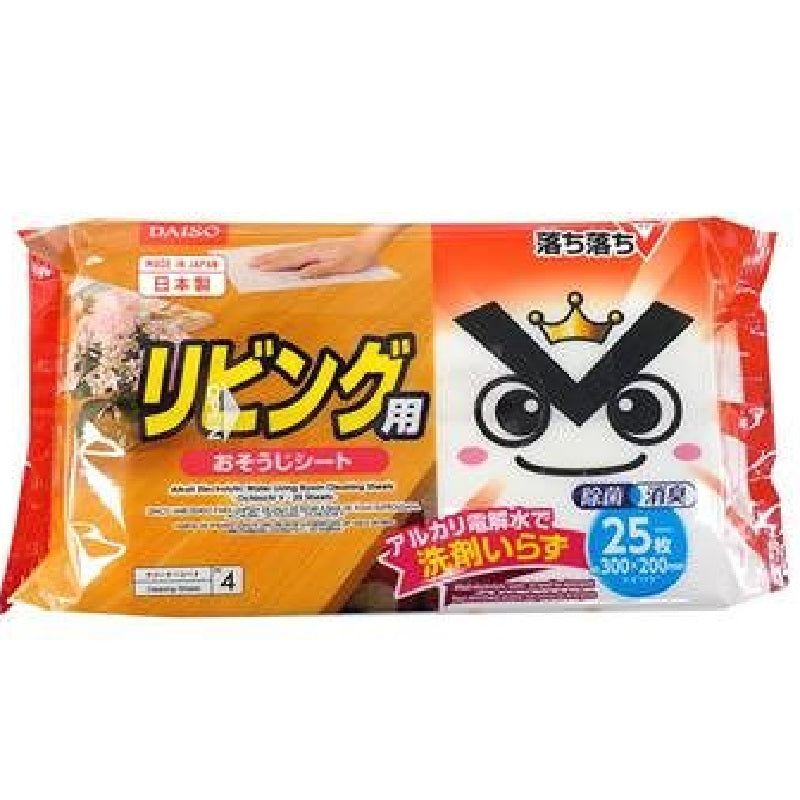 落ち落ちＶアルカリ電解水リビングおそうじシート２５枚 ダイソー(DAISO)