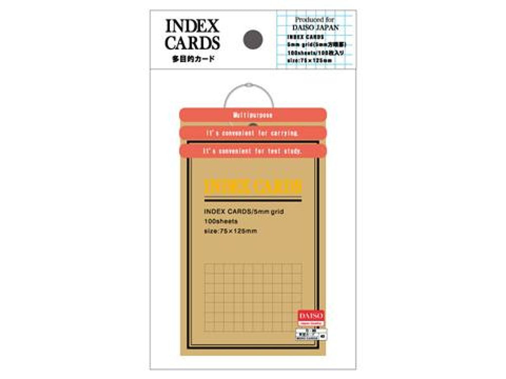インデックスカード １００枚入 方眼罫 ダイソー(DAISO)
