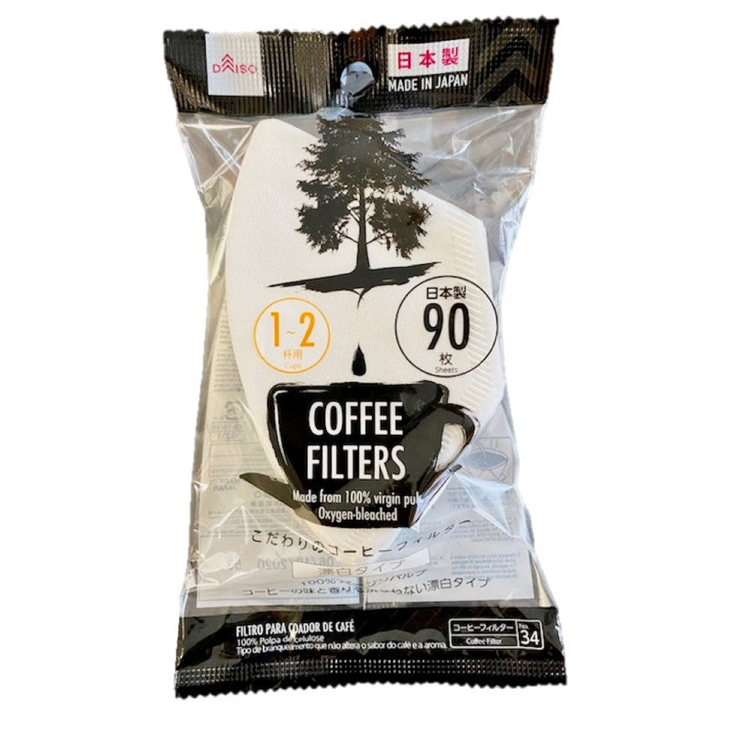 コーヒーフィルター １－２杯用 漂白タイプ ９０枚 ダイソー(DAISO)