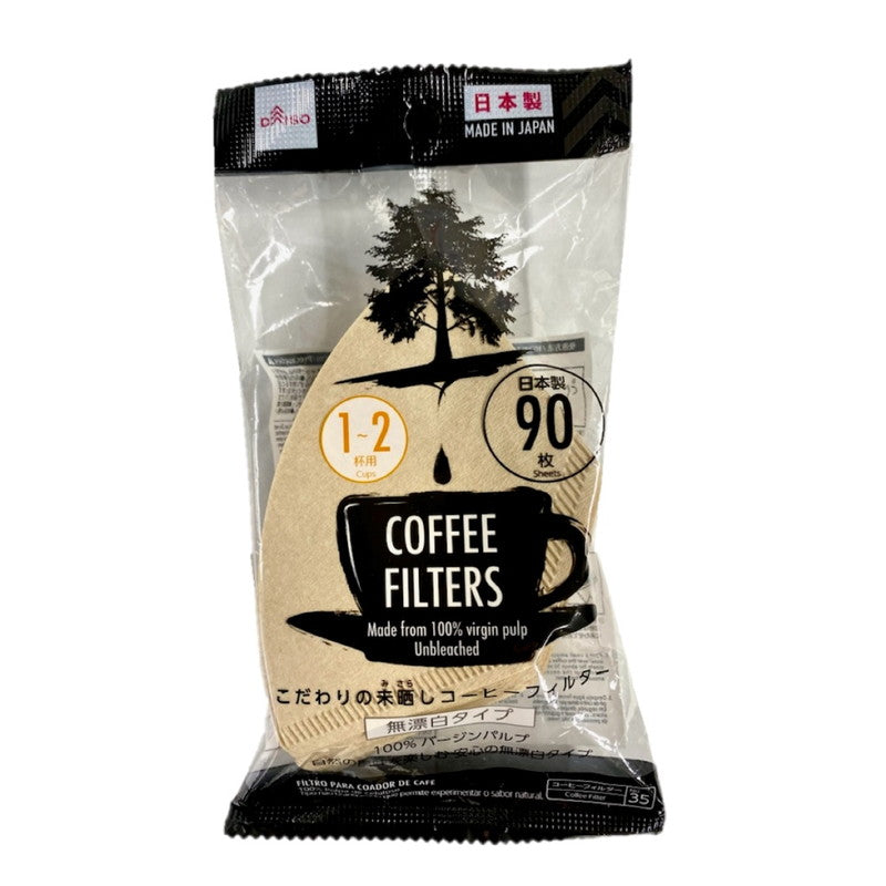 コーヒーフィルター １－２杯用 無漂白タイプ ９０枚 ダイソー(DAISO)