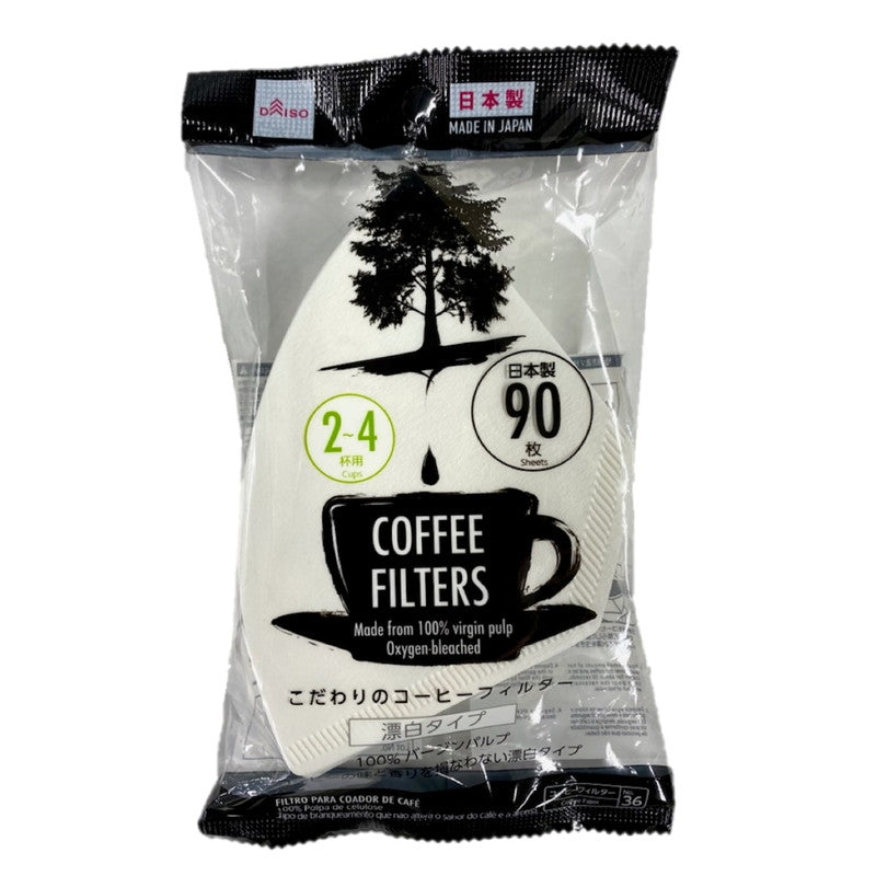 コーヒーフィルター ２－４杯用 漂白タイプ ９０枚 ダイソー(DAISO)