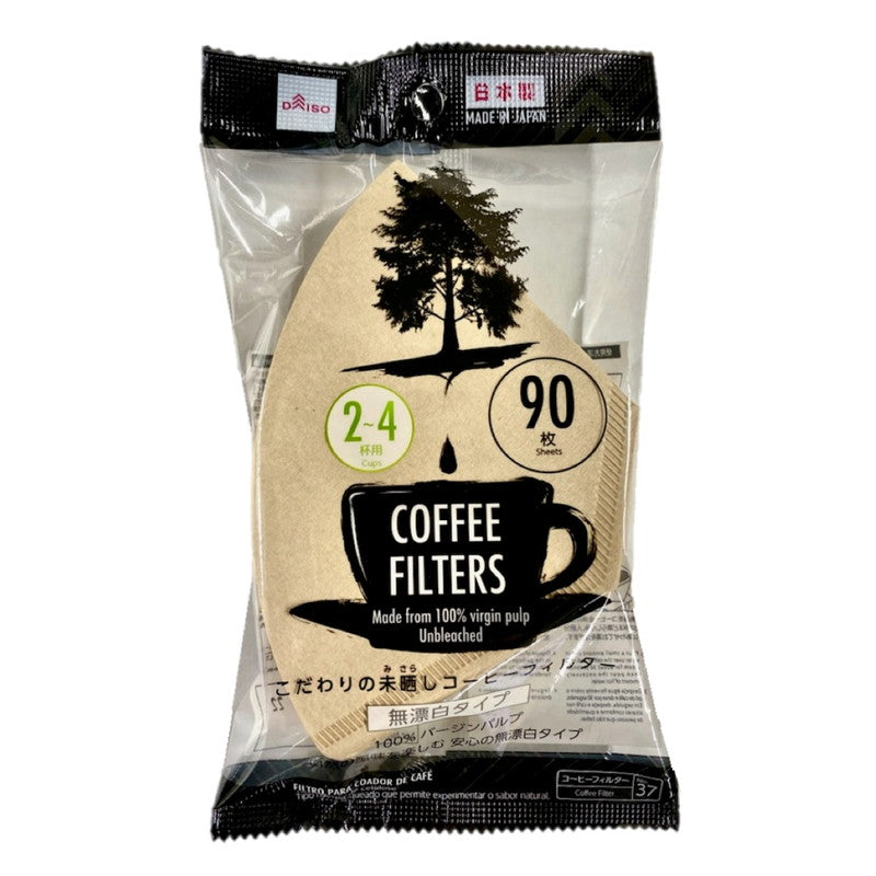 コーヒーフィルター ２－４杯用 無漂白タイプ ９０枚 ダイソー(DAISO)