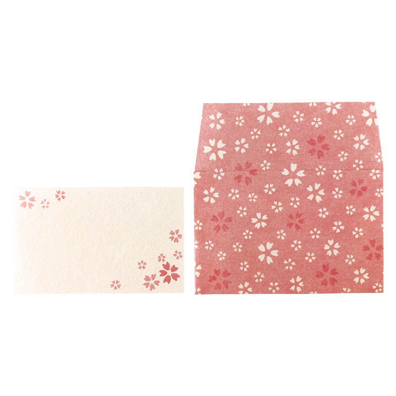 日本の和紙 桜柄 メッセージカード③桜小紋 ダイソー(DAISO)