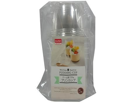ドーム型フタ付きプリンカップ５組 ダイソー(DAISO)