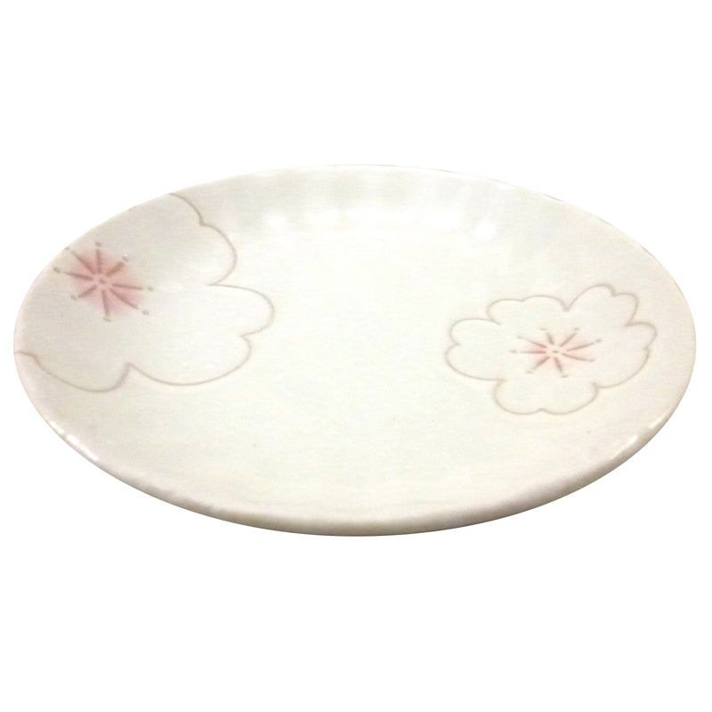 美濃焼 中皿 粉引桜 ダイソー(DAISO)