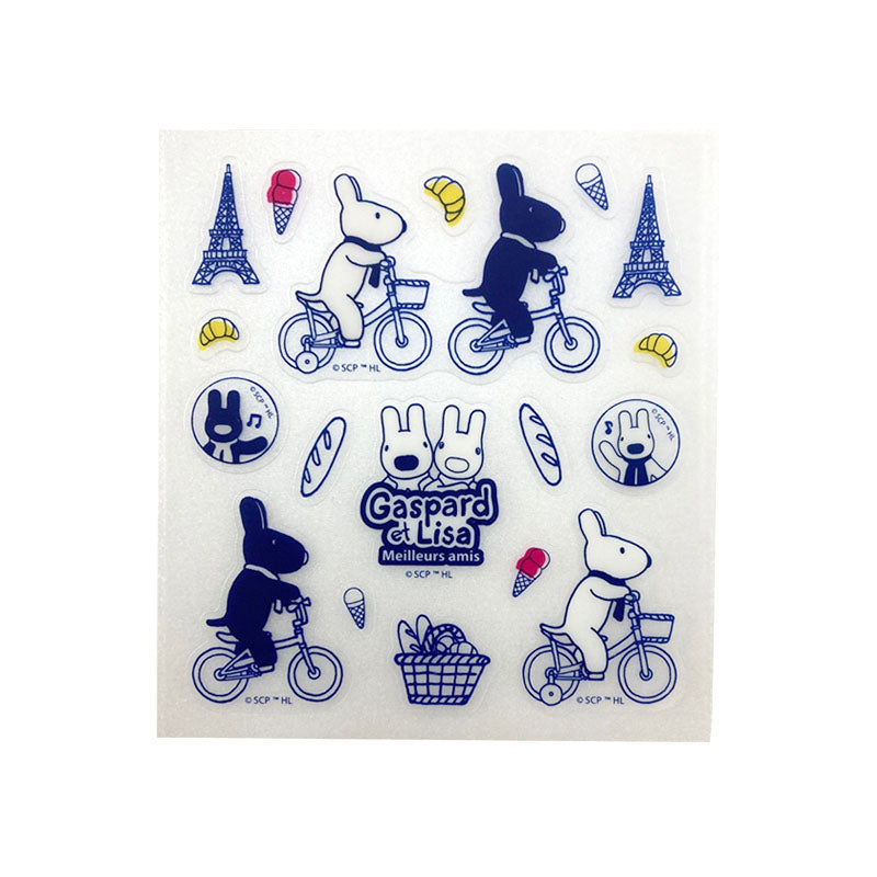 耐水シール（リサとガスパール、サイクリング） ダイソー(DAISO)