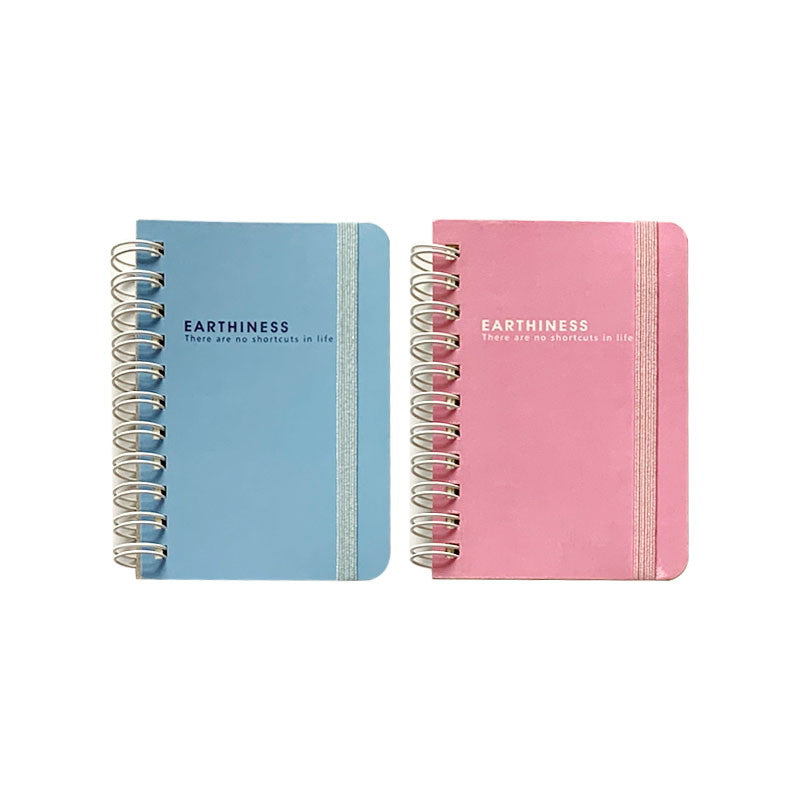 Ｗリングメモ（Ａ７、方眼、８０枚、２冊、ピンク、ブルー） ダイソー(DAISO)