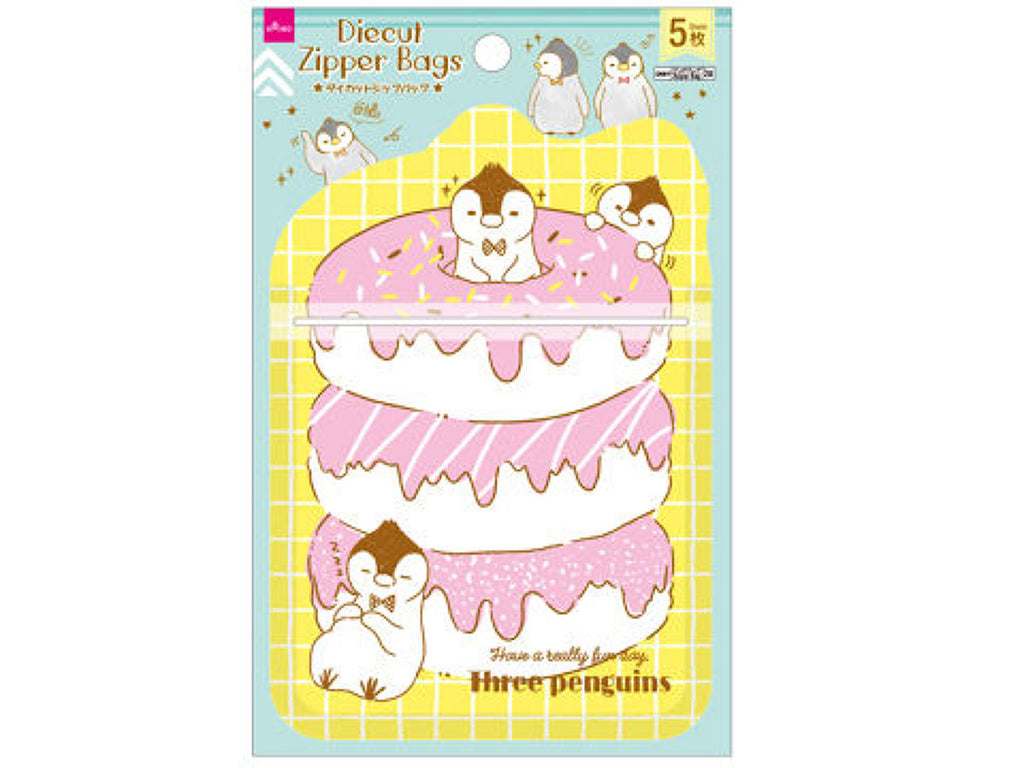 ダイカットジップバッグ（Ｐｅｎｇｕｉｎ、５枚） ダイソー(DAISO)