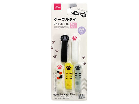 ケーブルタイ（肉球柄、５本） ダイソー(DAISO)