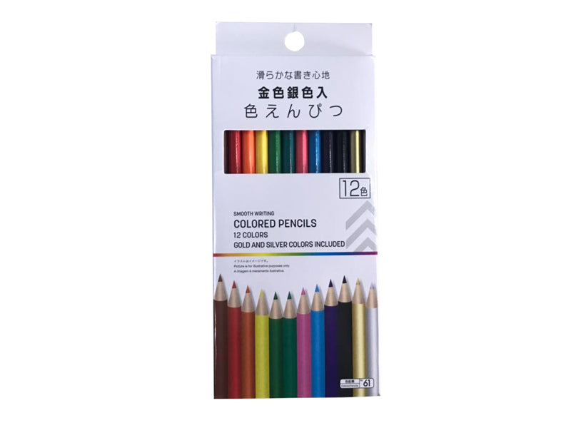 色えんぴつ 金色銀色入 １２色 ダイソー(DAISO)