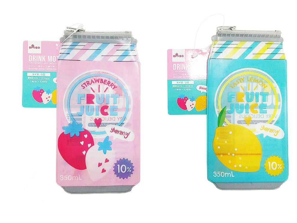 ドリンクモチーフポーチ（イチゴ＆レモン） ダイソー(DAISO)