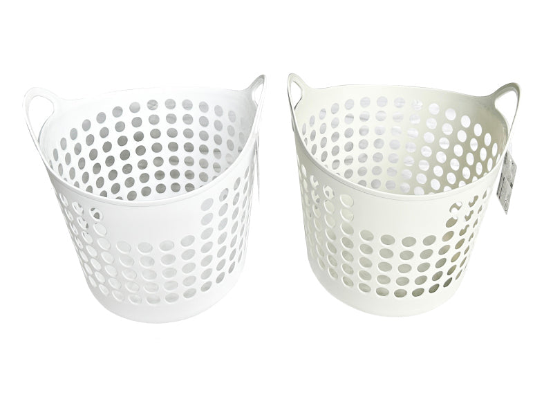 ランドリーバスケット（ソフトタイプ、ドット） ダイソー(DAISO)