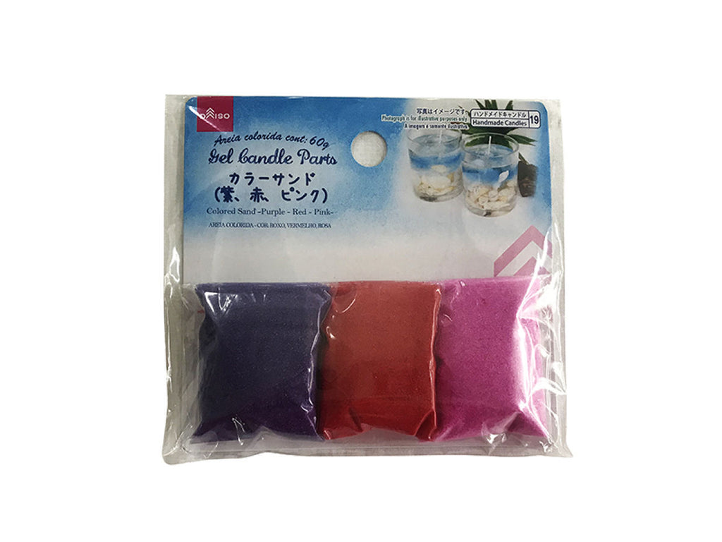 カラーサンド（紫、赤、ピンク） ダイソー(DAISO)