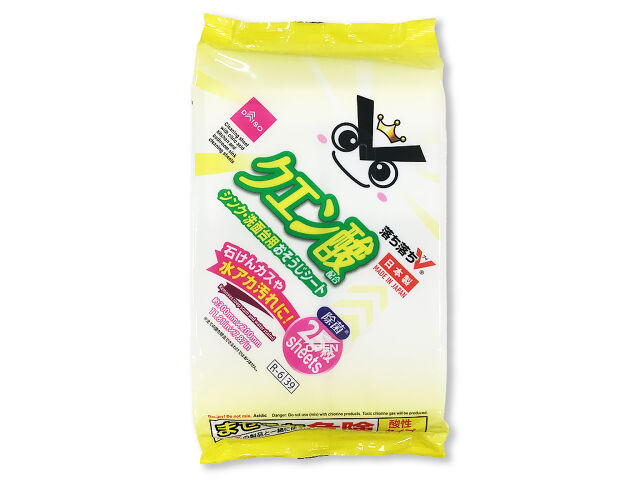 クエン酸配合おそうじシート（２５枚、落ち落ちＶ） ダイソー(DAISO)
