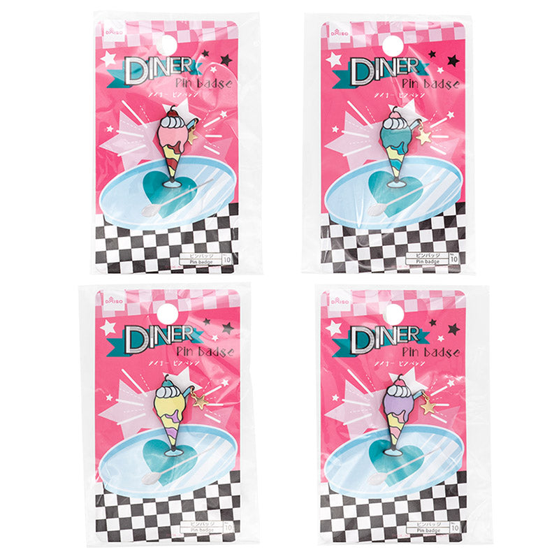 ピンバッジ（ダイナー、パフェ） ダイソー(DAISO)