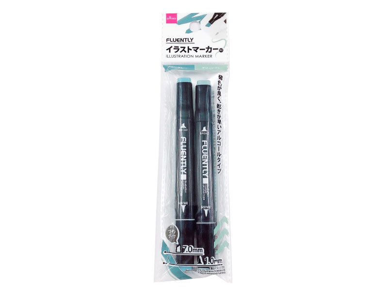 イラストマーカー（ブルーグレー＆グリーングレー） ダイソー(DAISO)