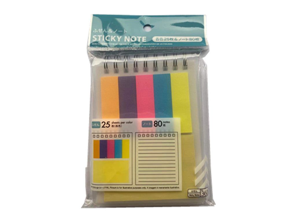 付箋紙（付箋各色２５枚＆ノート８０枚） ダイソー(DAISO)