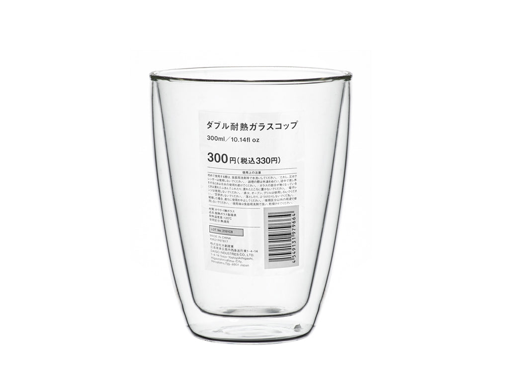 ダブル耐熱ガラスコップ（３００ｍＬ） ダイソー(DAISO)