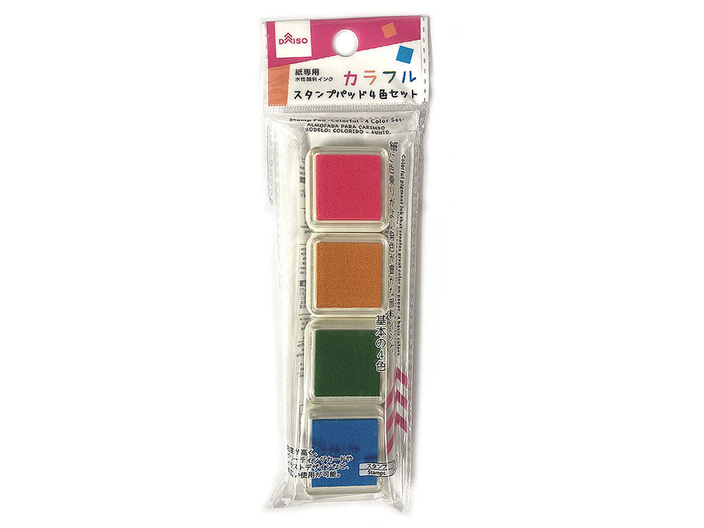 スタンプパッド（カラフル、４色セット） ダイソー(DAISO)