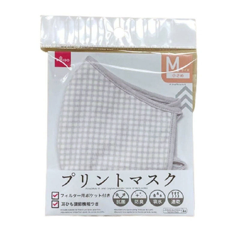 プリントマスク（Ｍ、小さめ、ギンガム） ダイソー(DAISO)