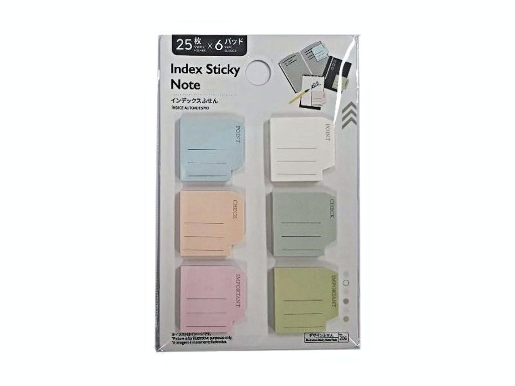 インデックスふせん（２５枚×６パッド、パステル） ダイソー(DAISO)
