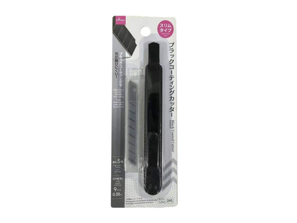 黒コーティングカッター（スリムタイプ、替刃５枚入） ダイソー(DAISO)
