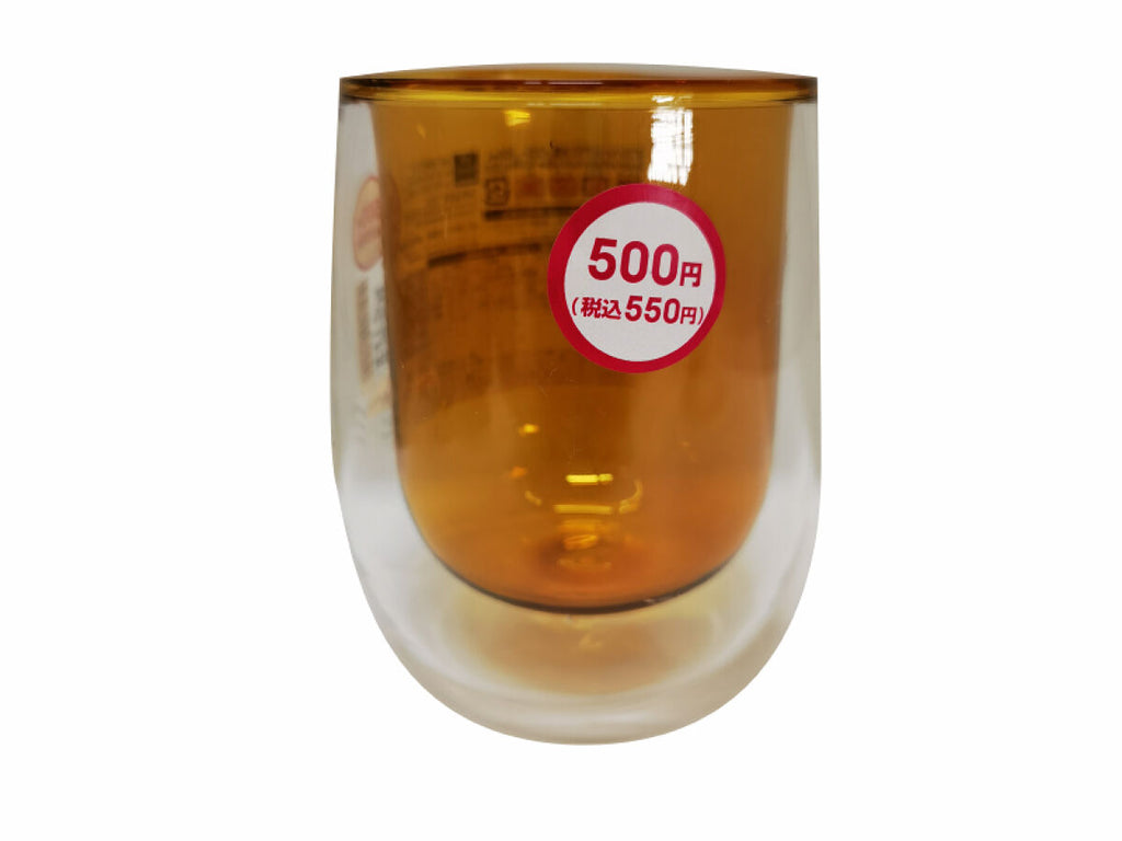 ダブルウォールグラス（丸型、イエロー） ダイソー(DAISO)