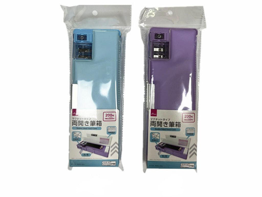 両開き筆箱（パープル、ブルー） ダイソー(DAISO)