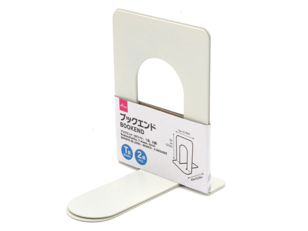 ブックエンド（ホワイト、Ｔ型、２個） ダイソー(DAISO)