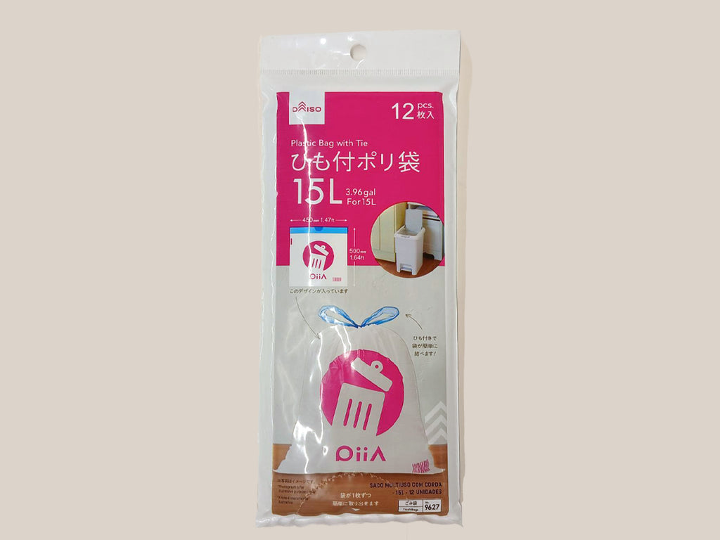 ひも付きポリ袋（１５Ｌ用、１２枚） ダイソー(DAISO)