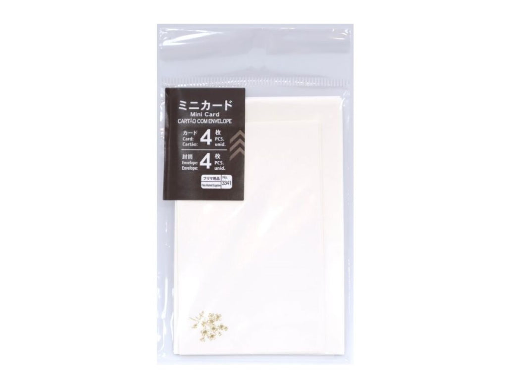 ミニカード（箔押し、フラワー、白） ダイソー(DAISO)