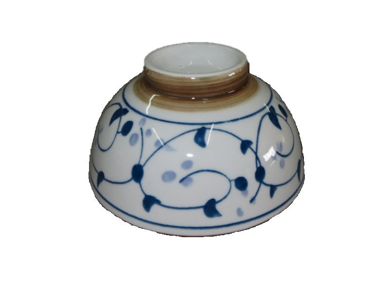 茶碗（つぼみ唐草、青） ダイソー(DAISO)