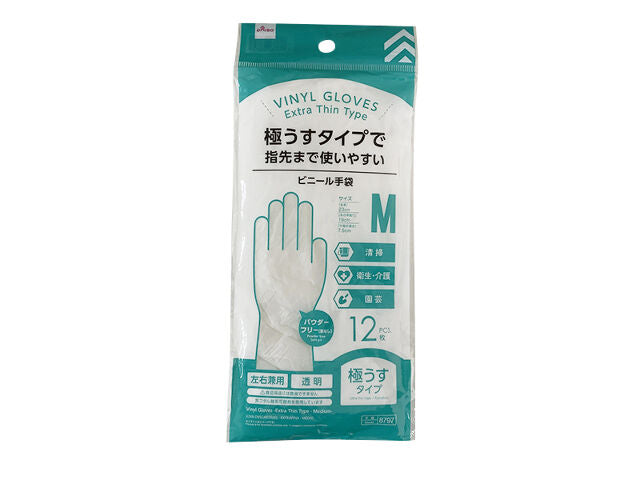 ビニール手袋（極うすタイプ、Ｍサイズ） ダイソー(DAISO)