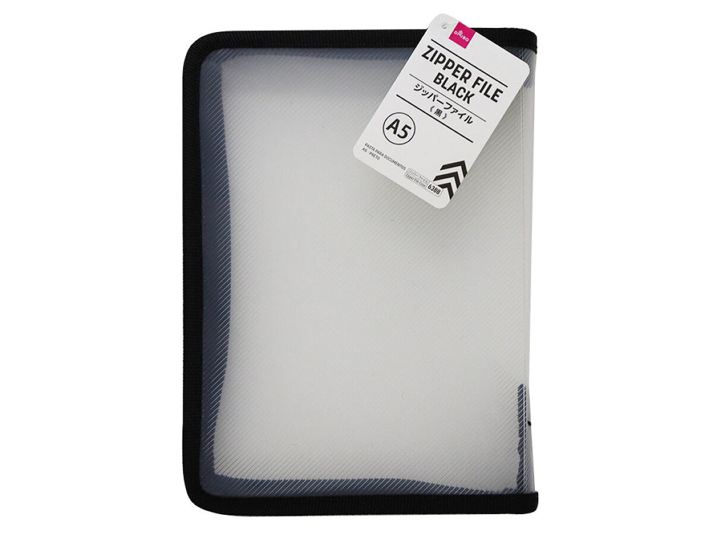 Ａ５ジッパーファイル（黒） ダイソー(DAISO)